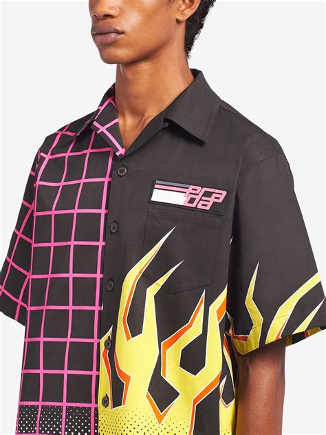 prada flame print shirt